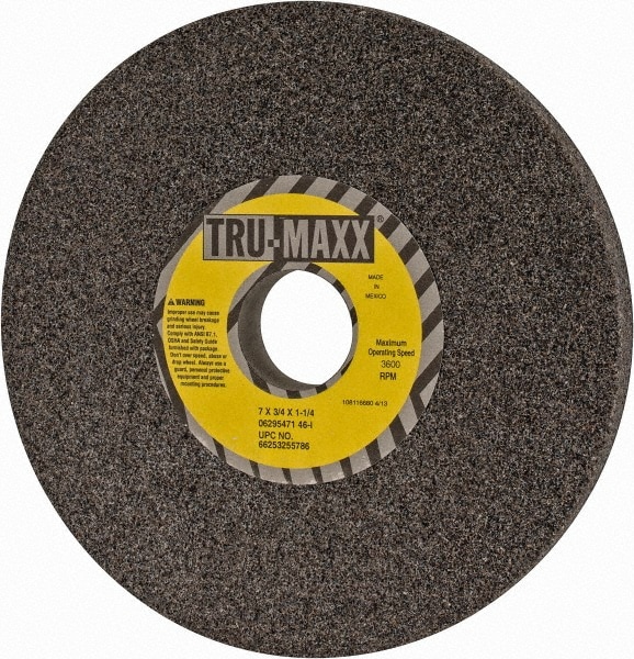 Tru-Maxx 66253255786 Surface Grinding Wheel: 7" Dia, 3/4" Thick, 1-1/4" Hole, 46 Grit, I Hardness Image