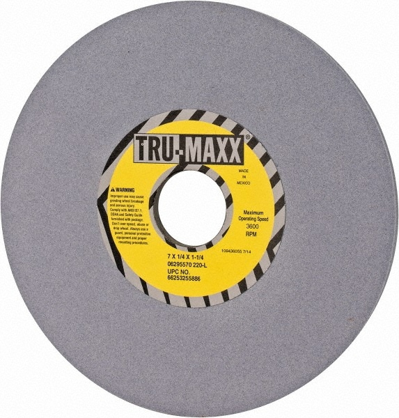 Tru-Maxx 66253255886 Surface Grinding Wheel: 7" Dia, 1/4" Thick, 1-1/4" Hole, 220 Grit, L Hardness Image