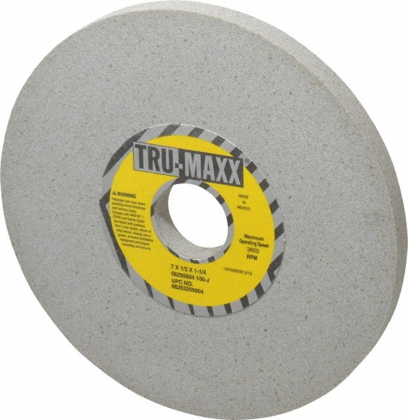 Tru-Maxx 66253255904 Surface Grinding Wheel: 7" Dia, 1/2" Thick, 1-1/4" Hole, 100 Grit, J Hardness Image