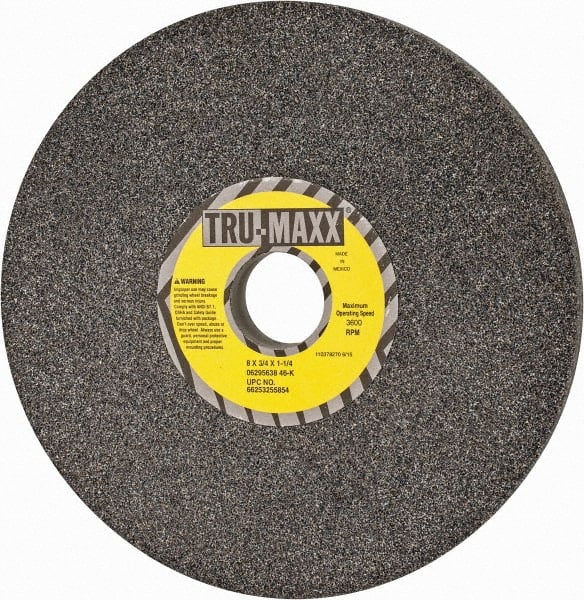 Tru-Maxx 66253255854 Surface Grinding Wheel: 8" Dia, 3/4" Thick, 1-1/4" Hole, 46 Grit, K Hardness 