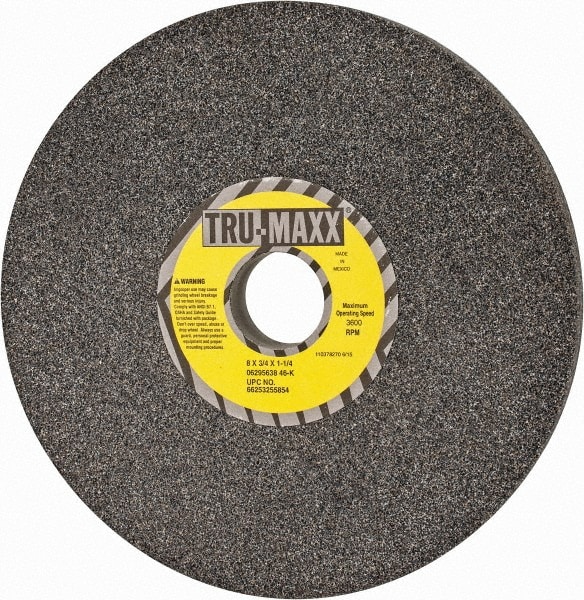 Tru-Maxx 66253255854 Surface Grinding Wheel: 8" Dia, 3/4" Thick, 1-1/4" Hole, 46 Grit, K Hardness Image