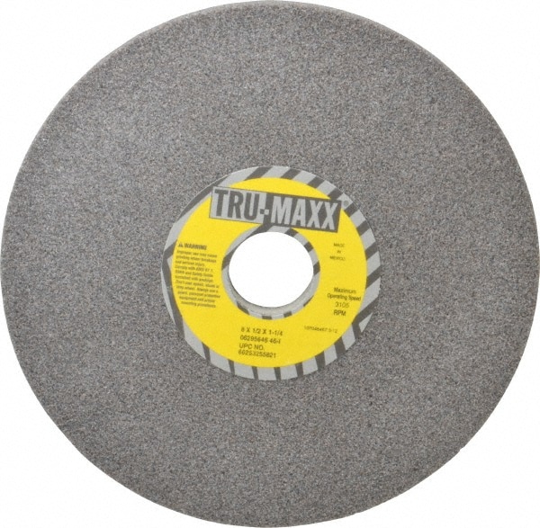 Tru-Maxx 66253255821 Surface Grinding Wheel: 8" Dia, 1/2" Thick, 1-1/4" Hole, 46 Grit, I Hardness Image