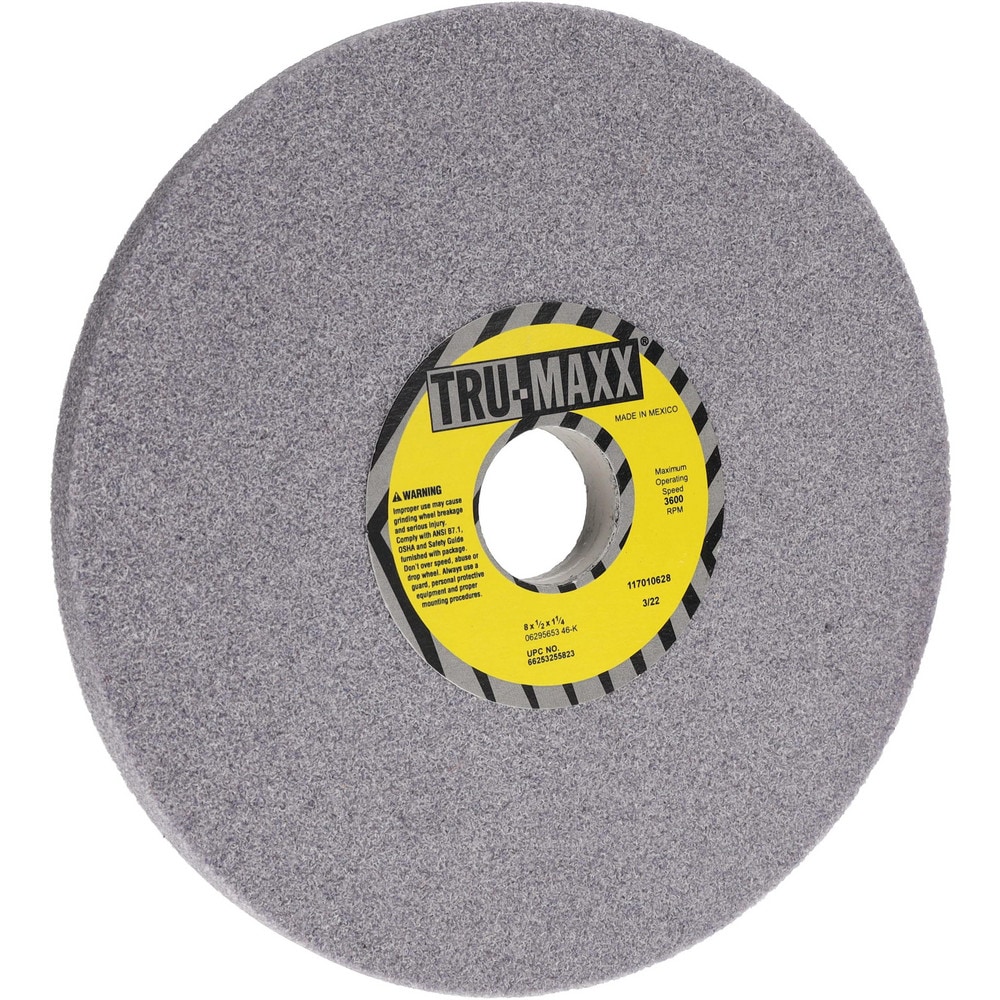 Tru-Maxx 66253255823 Surface Grinding Wheel: 8" Dia, 1/2" Thick, 1-1/4" Hole, 46 Grit, K Hardness Image