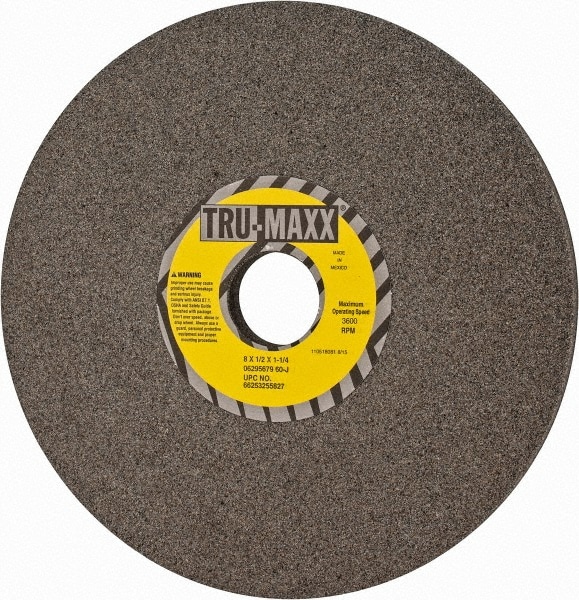 Tru-Maxx 66253255827 Surface Grinding Wheel: 8" Dia, 1/2" Thick, 1-1/4" Hole, 60 Grit, J Hardness Image