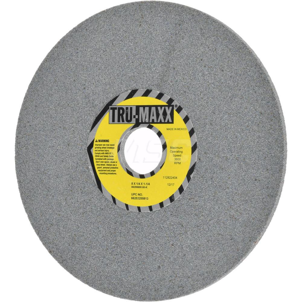 Tru-Maxx 66253255813 Surface Grinding Wheel: 8" Dia, 1/4" Thick, 1-1/4" Hole, 60 Grit, K Hardness Image