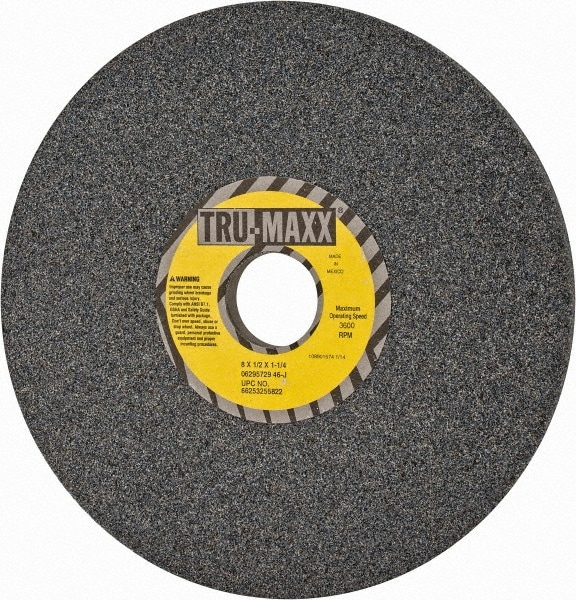 Tru-Maxx 66253255822 Surface Grinding Wheel: 8" Dia, 1/2" Thick, 1-1/4" Hole, 46 Grit, J Hardness Image