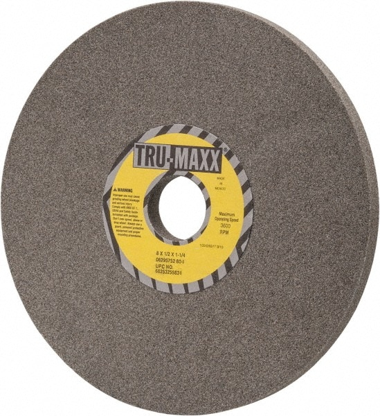 Tru-Maxx 66253255834 Surface Grinding Wheel: 8" Dia, 1/2" Thick, 1-1/4" Hole, 80 Grit, I Hardness Image