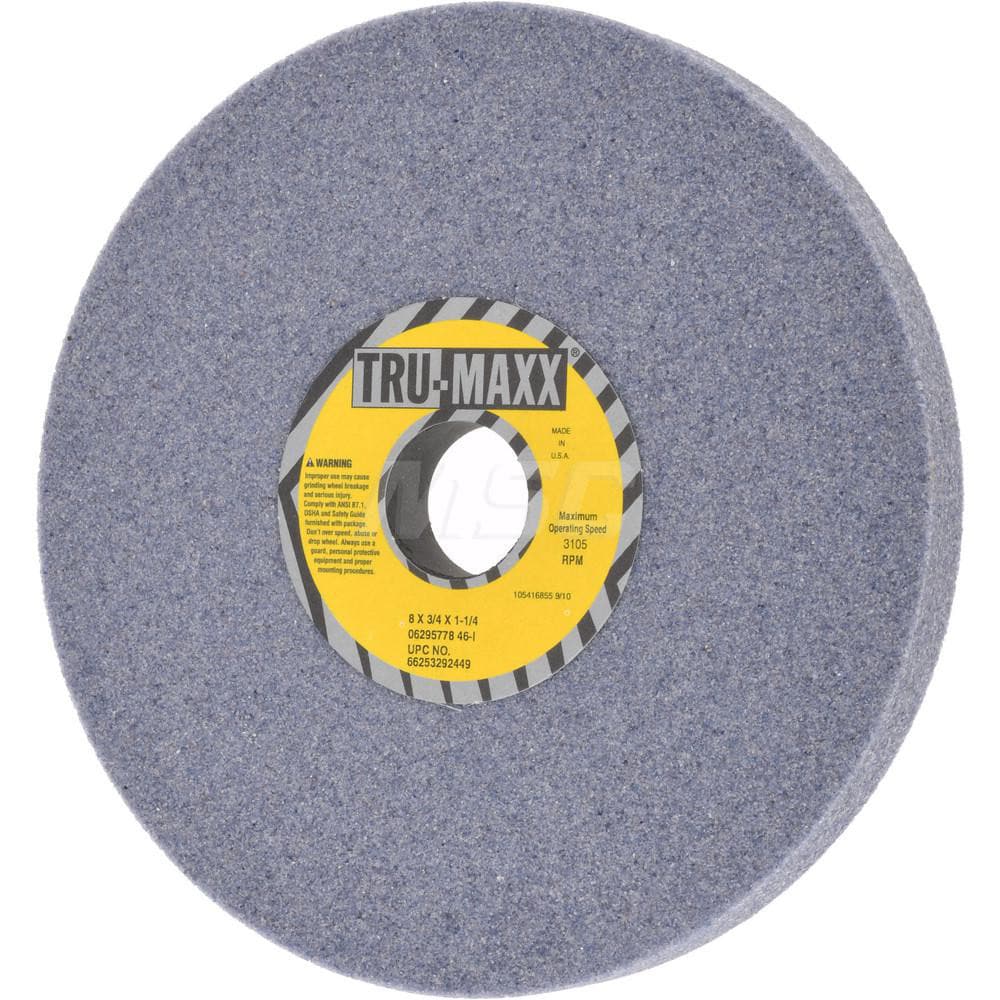 Tru-Maxx 66253292449 Surface Grinding Wheel: 8" Dia, 3/4" Thick, 1-1/4" Hole, 46 Grit, I Hardness Image