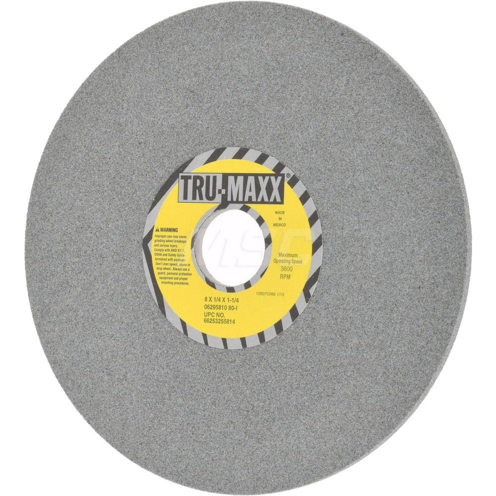 Tru-Maxx 66253255814 Surface Grinding Wheel: 8" Dia, 1/4" Thick, 1-1/4" Hole, 80 Grit, I Hardness Image