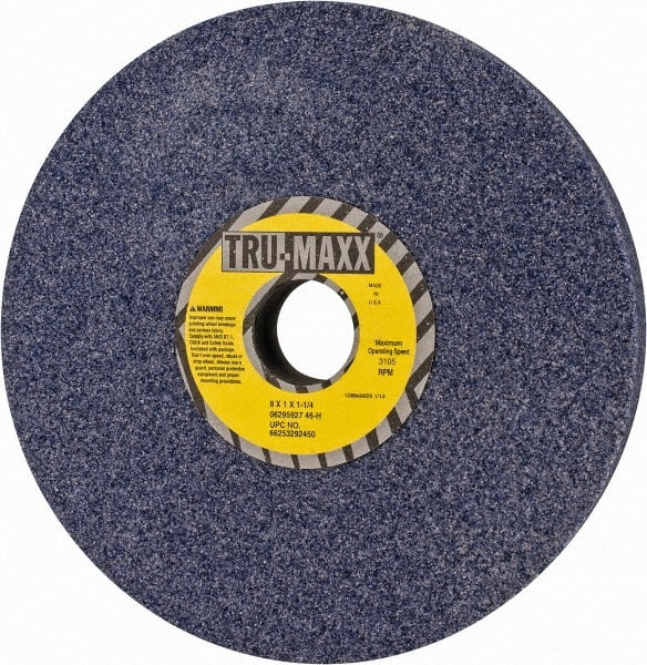Tru-Maxx 66253292450 Surface Grinding Wheel: 8" Dia, 1" Thick, 1-1/4" Hole, 46 Grit, H Hardness 