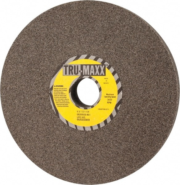 Tru-Maxx 66253255859 Surface Grinding Wheel: 8" Dia, 1" Thick, 1-1/4" Hole, 60 Grit, I Hardness 