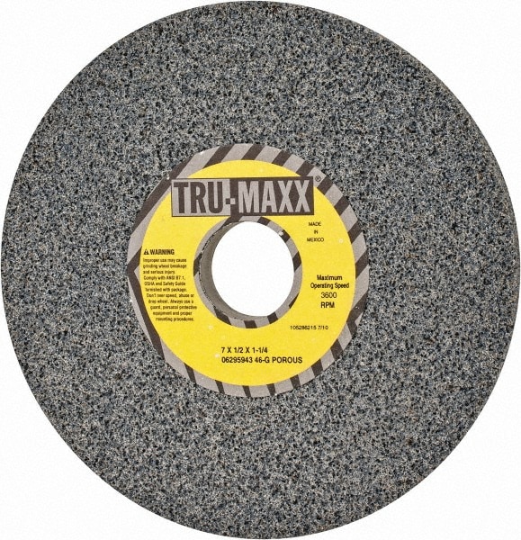 Tru-Maxx 66253255805 Surface Grinding Wheel: 7" Dia, 1/2" Thick, 1-1/4" Hole, 46 Grit, G Hardness Image