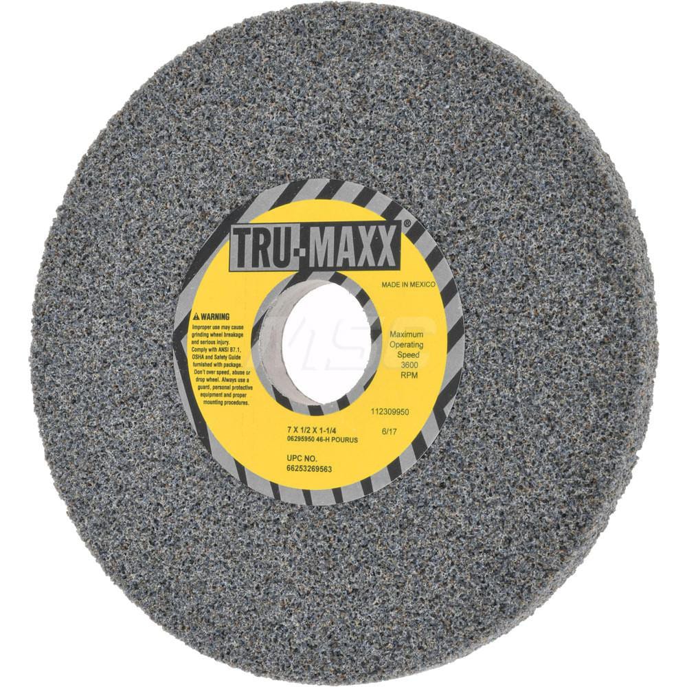 Tru-Maxx 66253269563 Surface Grinding Wheel: 7" Dia, 1/2" Thick, 1-1/4" Hole, 46 Grit, H Hardness Image