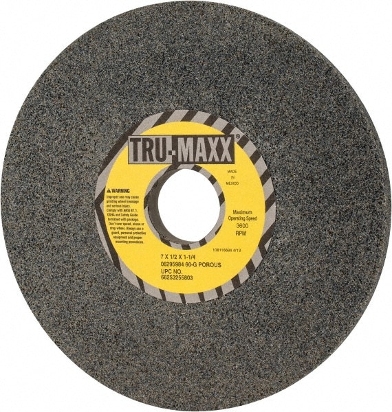 Tru-Maxx 66253255803 Surface Grinding Wheel: 7" Dia, 1/2" Thick, 1-1/4" Hole, 60 Grit, G Hardness Image