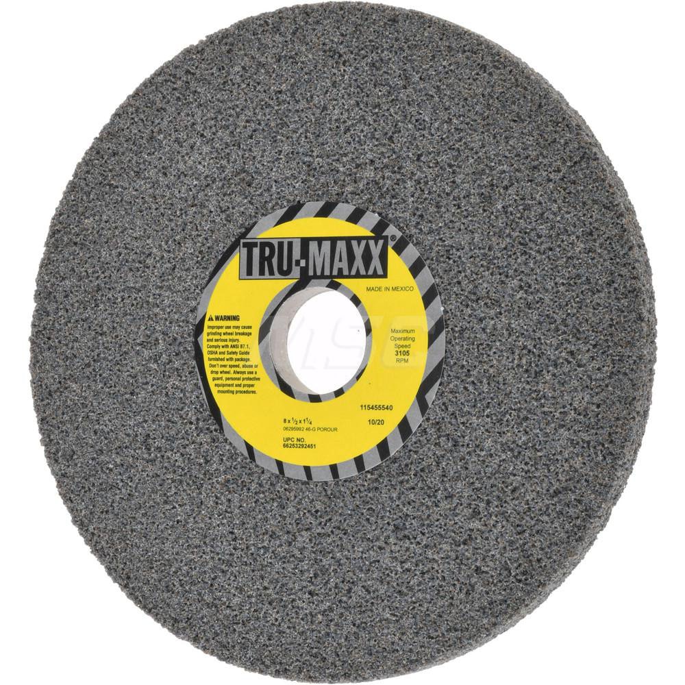 Tru-Maxx 66253292451 Surface Grinding Wheel: 8" Dia, 1/2" Thick, 1-1/4" Hole, 46 Grit, G Hardness Image