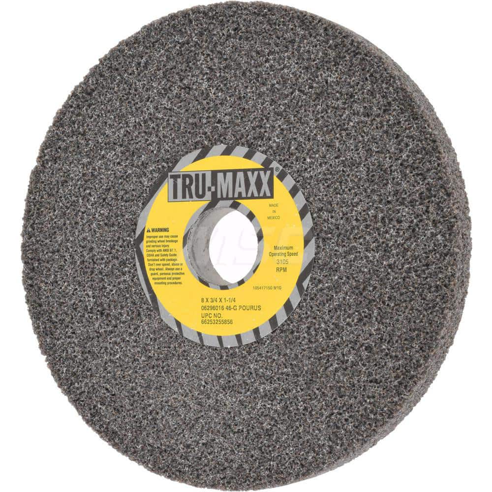 Tru-Maxx 66253255856 Surface Grinding Wheel: 8" Dia, 3/4" Thick, 1-1/4" Hole, 46 Grit, G Hardness 
