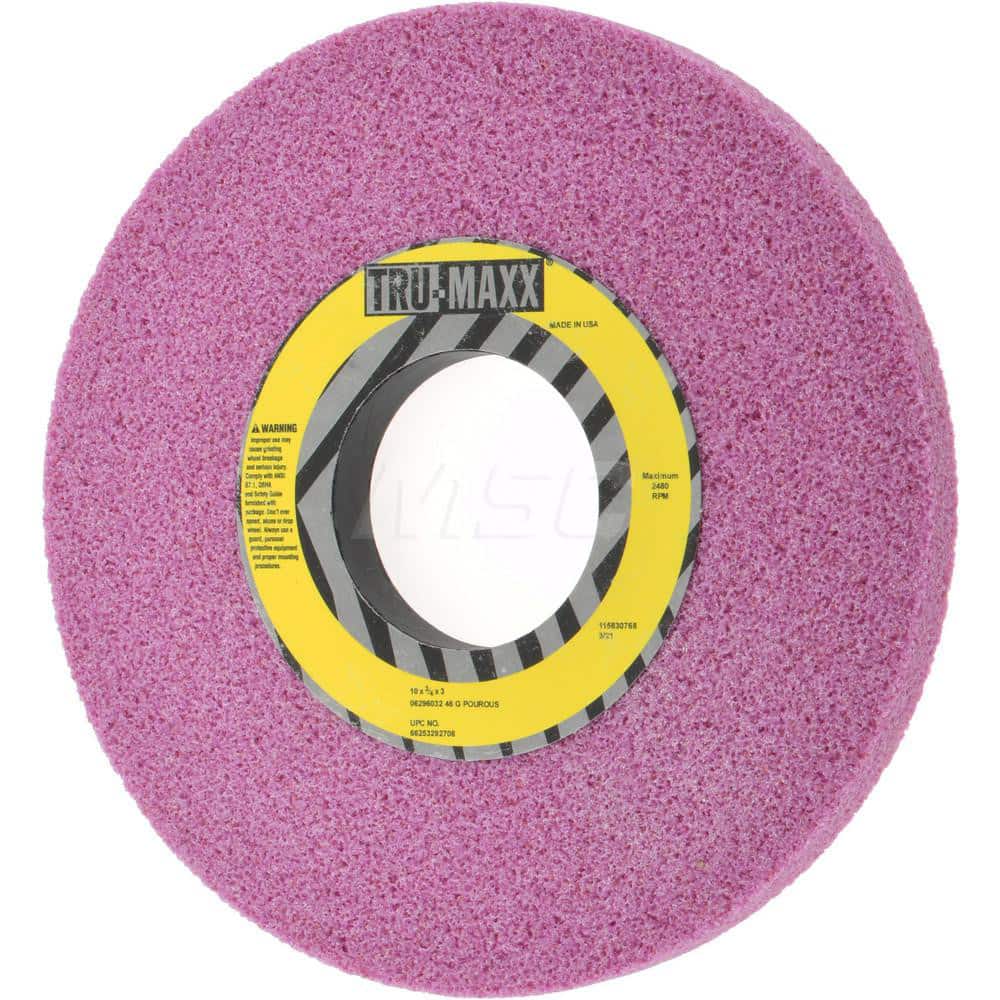 Tru-Maxx 66253292708 Surface Grinding Wheel: 10" Dia, 3/4" Thick, 3" Hole, 46 Grit, G Hardness 