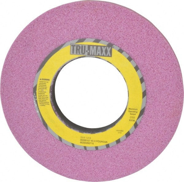 Tru-Maxx 66253292710 Surface Grinding Wheel: 12" Dia, 1" Thick, 5" Hole, 46 Grit, H Hardness 