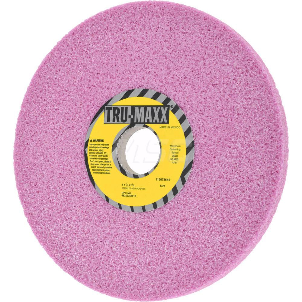 Tru-Maxx 66253255618 Surface Grinding Wheel: 8" Dia, 1/2" Thick, 1-1/4" Hole, 46 Grit, H Hardness Image