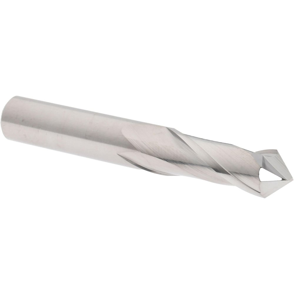 Accupro SAMG-1212-DP-PL Drill Mill: 3/8" Dia, 1" LOC, 2 Flutes, 90 ° Point, Solid Carbide 