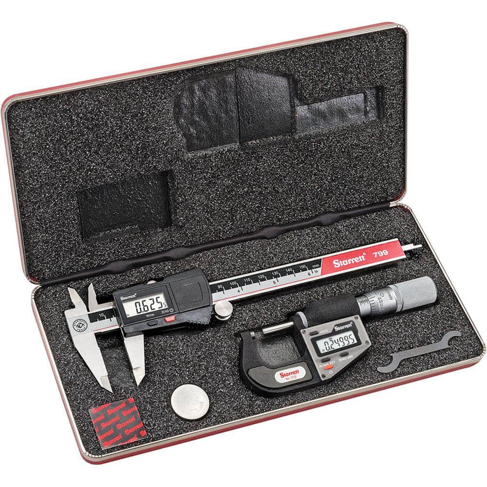 Starrett 12206 Machinist Caliper & Micrometer Kit: 2 pc 