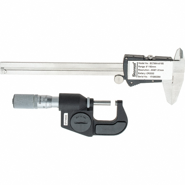 Starrett 2 Piece, Machinist Caliper and Micrometer Tool Kit