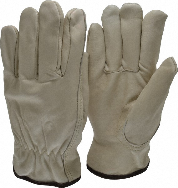 Work Gloves: PRO-SAFE Size Large, Thermal Lined, Cowhide - Beige, Pair