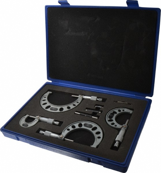 Value Collection 105-44-11 Mechanical Outside Micrometer Set: 4 Pc, 0 to 4" Measurement Image