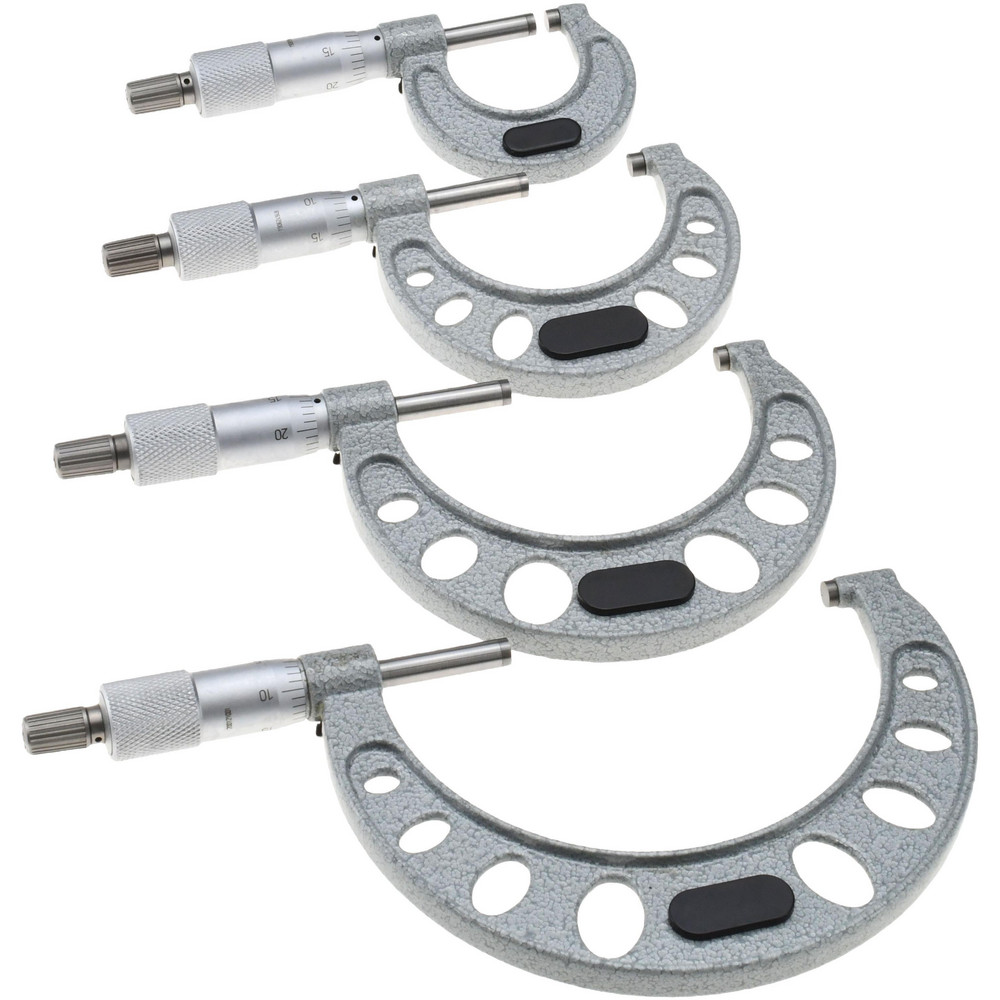 Value Collection Micrometer Value Collection - Mechanical Outside Micrometer Set: 4 Pc, 0 to 4 ...