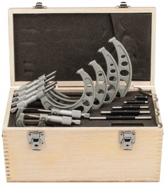 Value Collection 105-66-11 Mechanical Outside Micrometer Set: 6 Pc, 0 to 6" Measurement Image