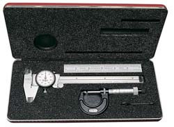 Starrett 4 Piece, Machinist Caliper & Micrometer Tool Kit - 0 to 6 Inch Caliper, 0 to 1 Inch Micrometer | Part #65122