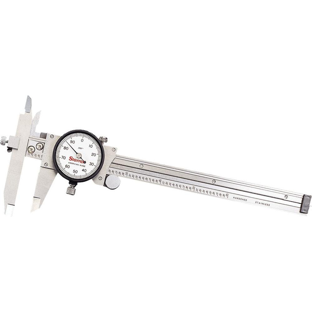 Dial Caliper: 6'' Range, 0.001'' Graduation, 0.1'' per Revolution