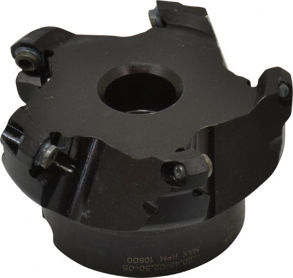 Seco 86839 2.48" Cut Diam, 3/4" Arbor Hole, 0.138" Max Depth of Cut, 43° Indexable Chamfer & Angle Face Mill Image