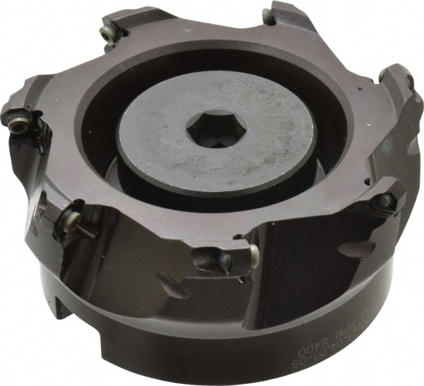 Seco 86841 3.94" Cut Diam, 1-1/2" Arbor Hole, 0.138" Max Depth of Cut, 43° Indexable Chamfer & Angle Face Mill Image