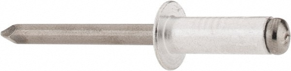 RivetKing. ABS88/P100 Open End Blind Rivet: Size 88, Dome Head, Aluminum Body, Steel Mandrel 