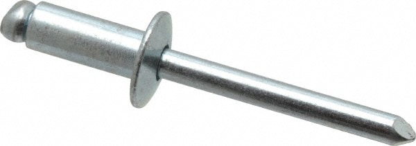 RivetKing. SBS86/P100 Open End Blind Rivet: Size 86, Dome Head, Steel Body, Steel Mandrel 