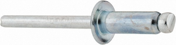 RivetKing. SBS88/P100 Open End Blind Rivet: Size 88, Dome Head, Steel Body, Steel Mandrel 