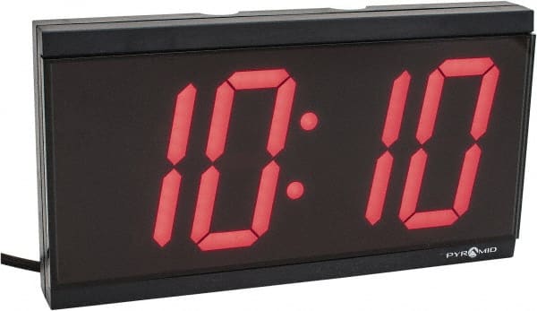 Pyramid DIG-4B LED Digital Clock: 4" Red Numerals, 4-Digit, 110V AC, 6 Cord 