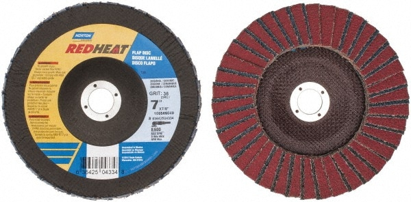 Norton 63642504334 Flap Disc: 7/8" Hole, 36 Grit, Ceramic, Type 29 Image