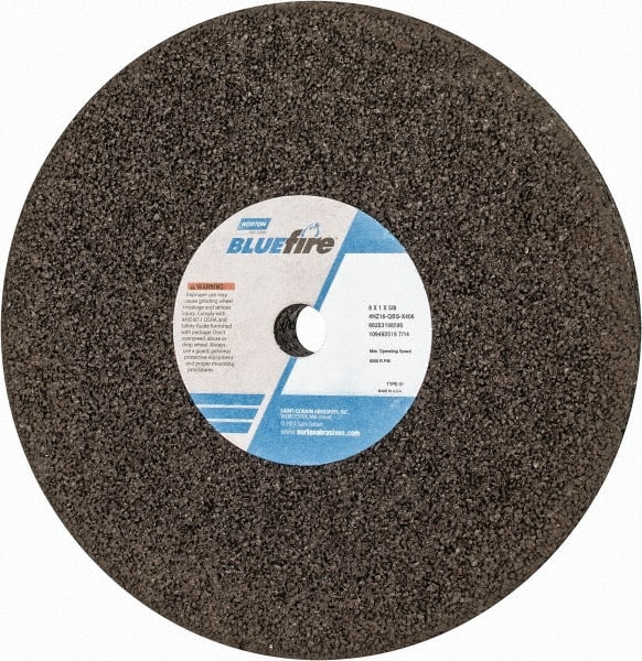 Norton 66253198590 Surface Grinding Wheel: 8" Dia, 1" Thick, 5/8" Hole, 16 Grit, Q Hardness 