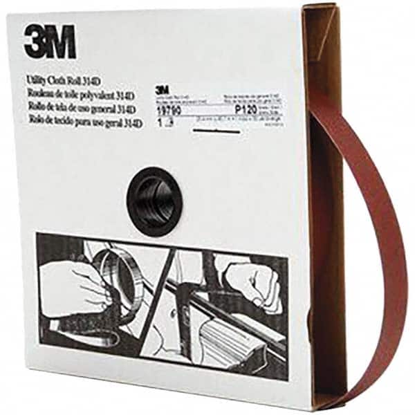 Fine Grade VSM Abrasives 1-1/2 X 50 Yard 120 Grit Aluminum Oxide Cloth Roll F Weighted Backing 