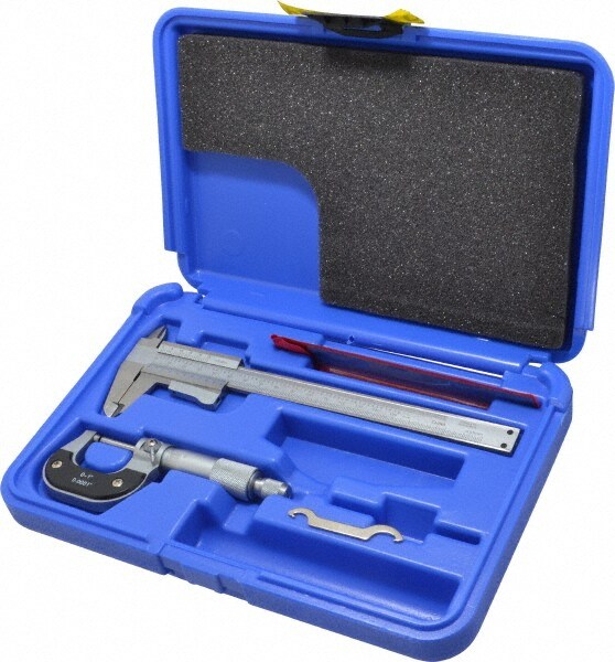 3 Piece, Machinist Caliper and Micrometer Tool Kit