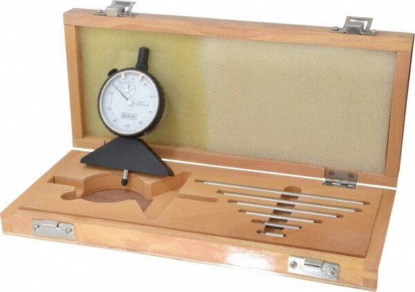 0 to 10 Inch Range, Steel, White Dial Depth Gage