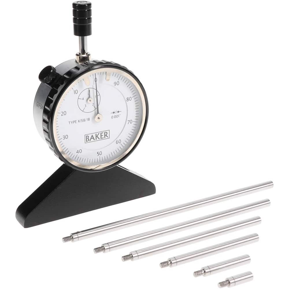 0 to 10 Inch Range, Steel, White Dial Depth Gage