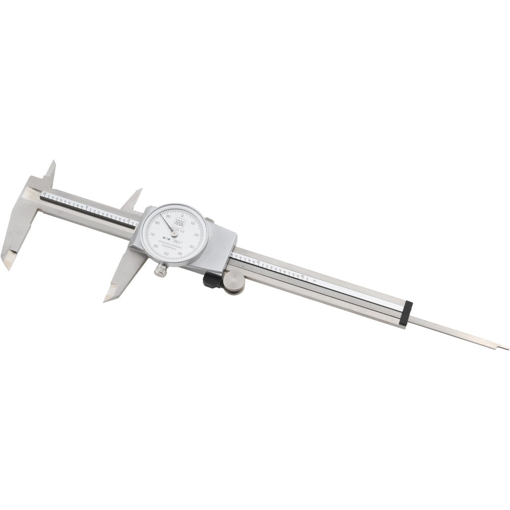 Dial Caliper: 6'' Range, 0.001'' Graduation, 0.1'' per Revolution