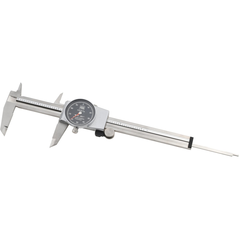 Dial Caliper: 6'' Range, 0.001'' Graduation, 0.1'' per Revolution