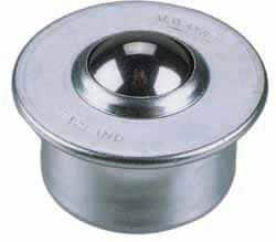 Ball Transfer: 22 mm Ball Dia, Stainless Steel, Round Base