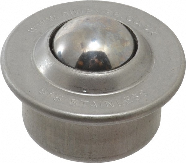 SKF BT 515-0-15 Ball Transfer: 15 mm Ball Dia, Stainless Steel, Round Base 