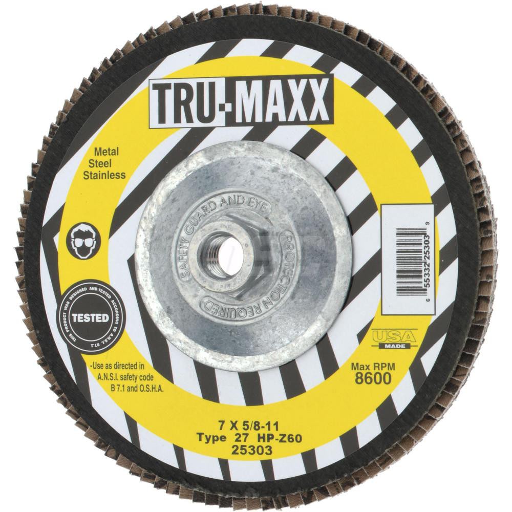 Tru-Maxx 25303 Flap Disc: 5/8-11 Hole, 60 Grit, Zirconia Alumina, Type 27 Image