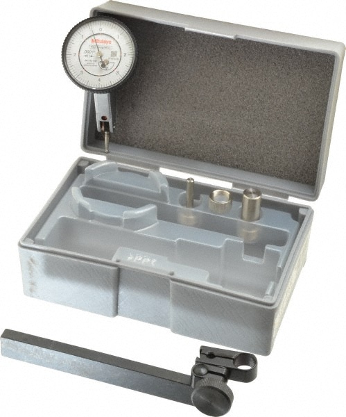 Test Indicator Kit: 9 Pc, 0.016" Measuring Range, 0-5-0 Dial Reading